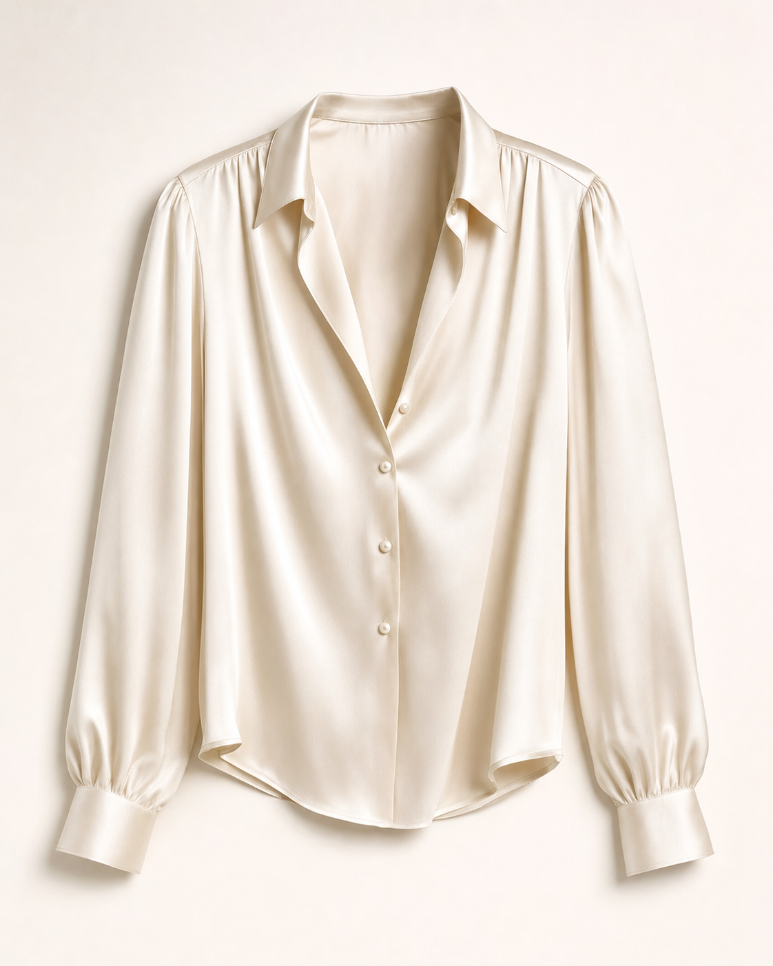 Blouse satin soie ivoire