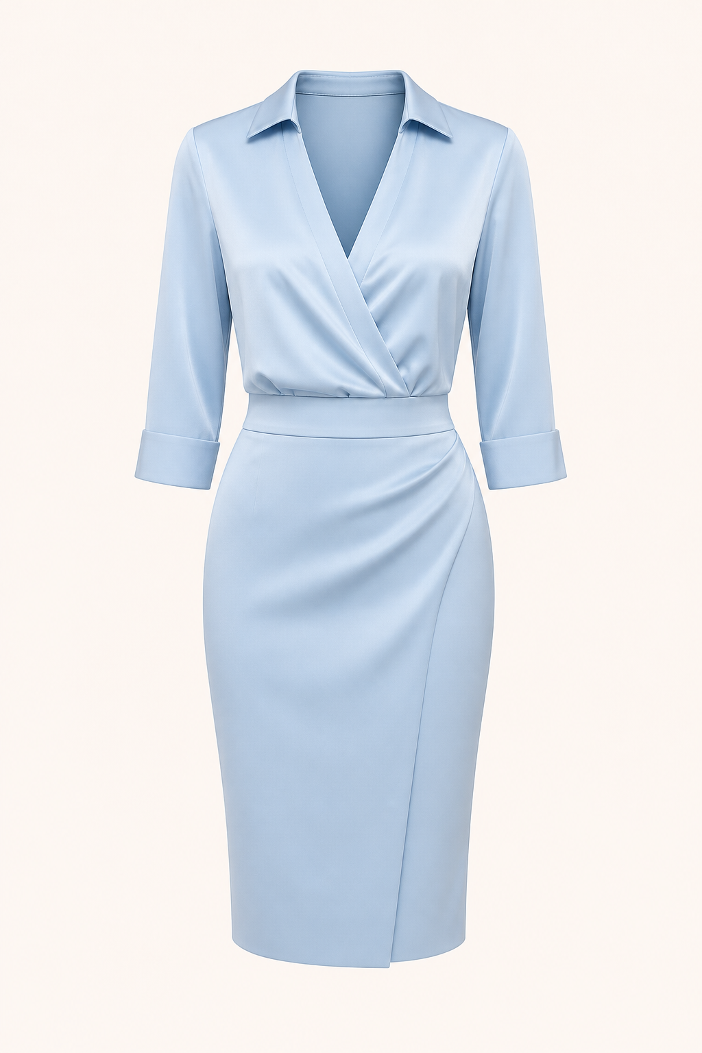 Robe chemise bureau bleu ciel