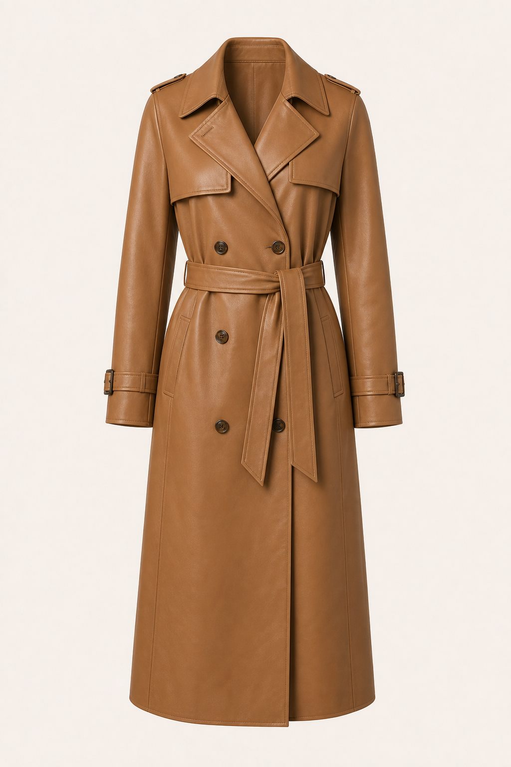 Trench simili cuir camel