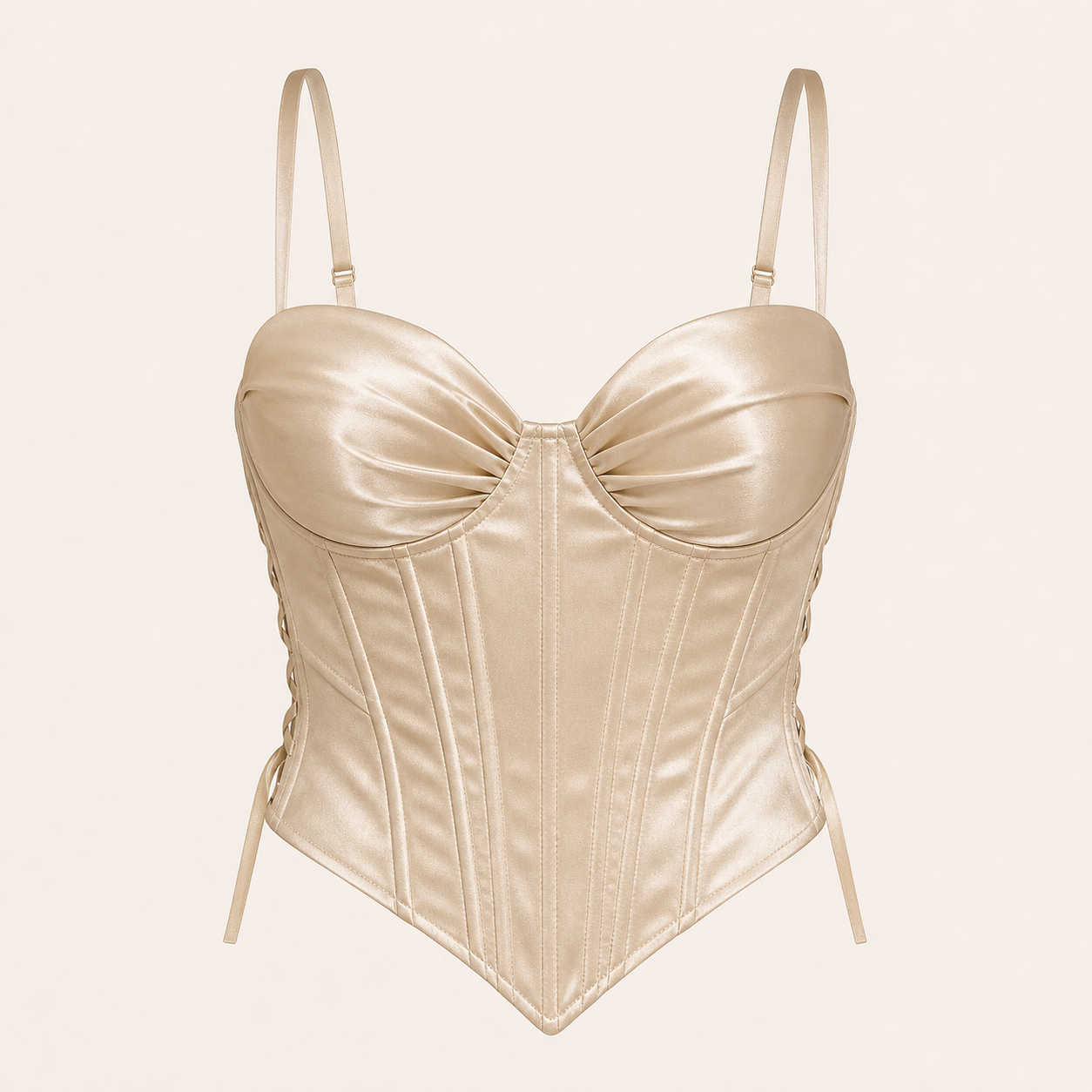 Corset top satin champagne