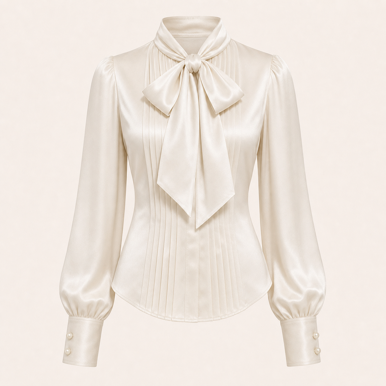 Blouse lavalliere soie ivoire