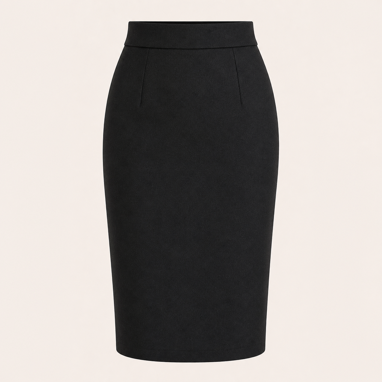 Jupe crayon laine froide noire genou