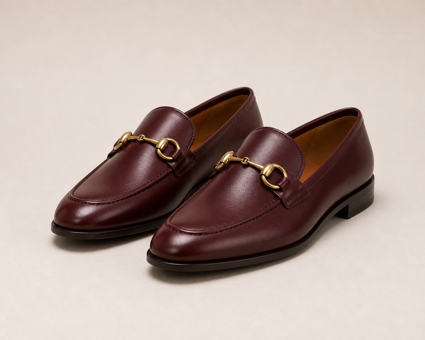 Mocassins bordeaux mors doré