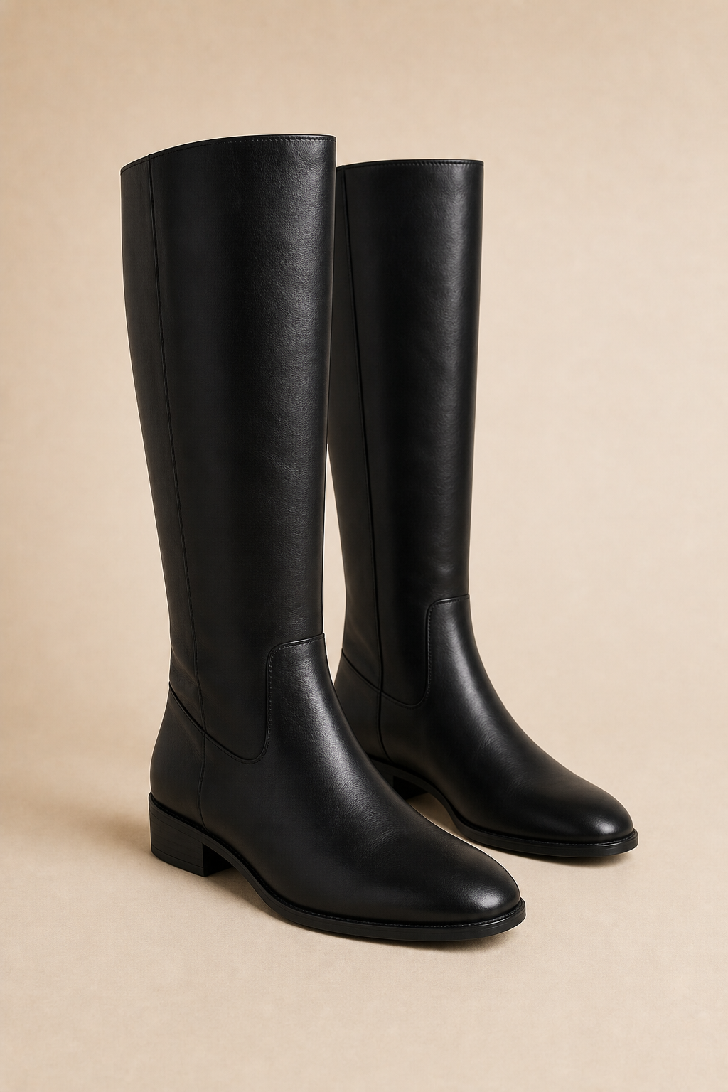 Bottes cavalières cuir noir genou