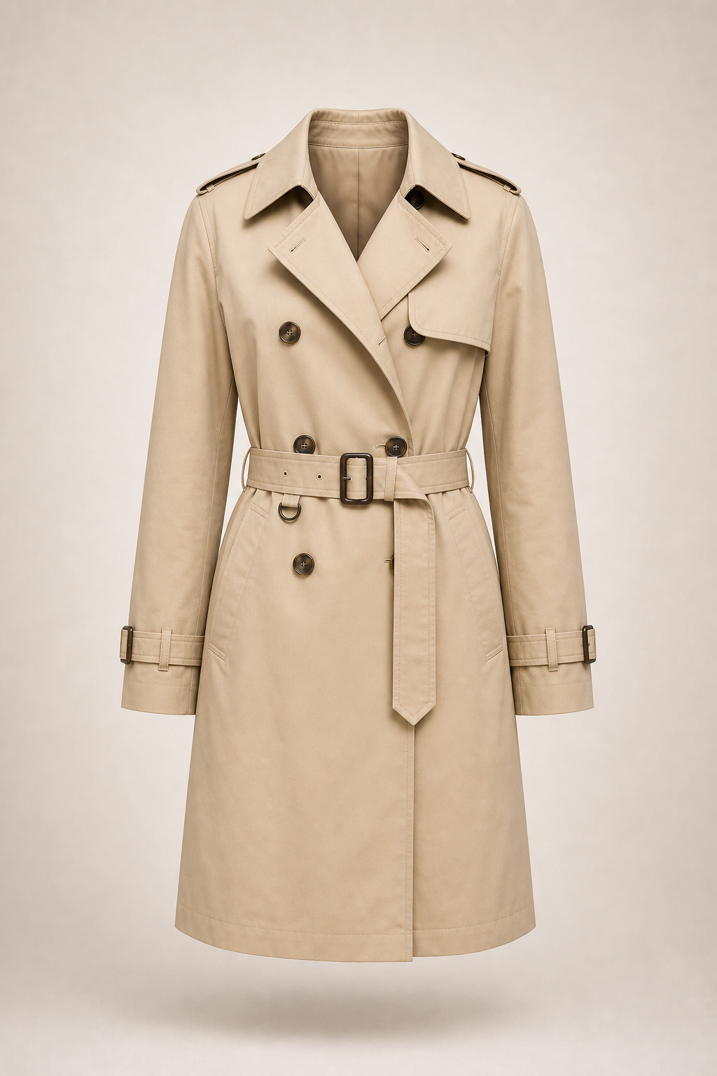 Trench classique coton beige