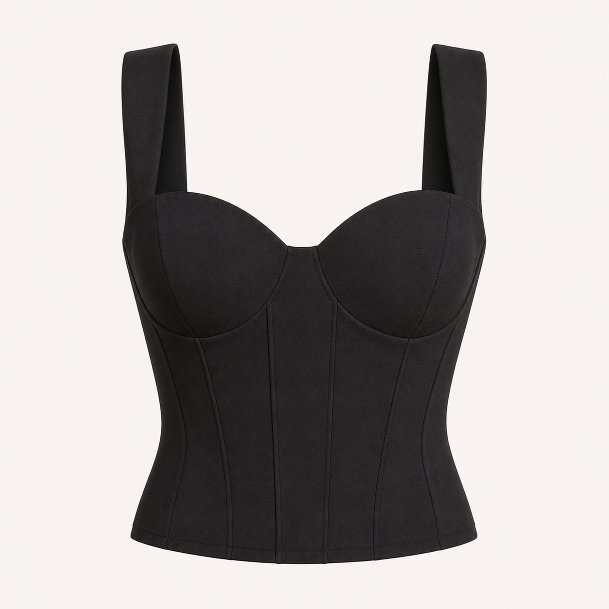 Corset top cr?pe noir non cuir