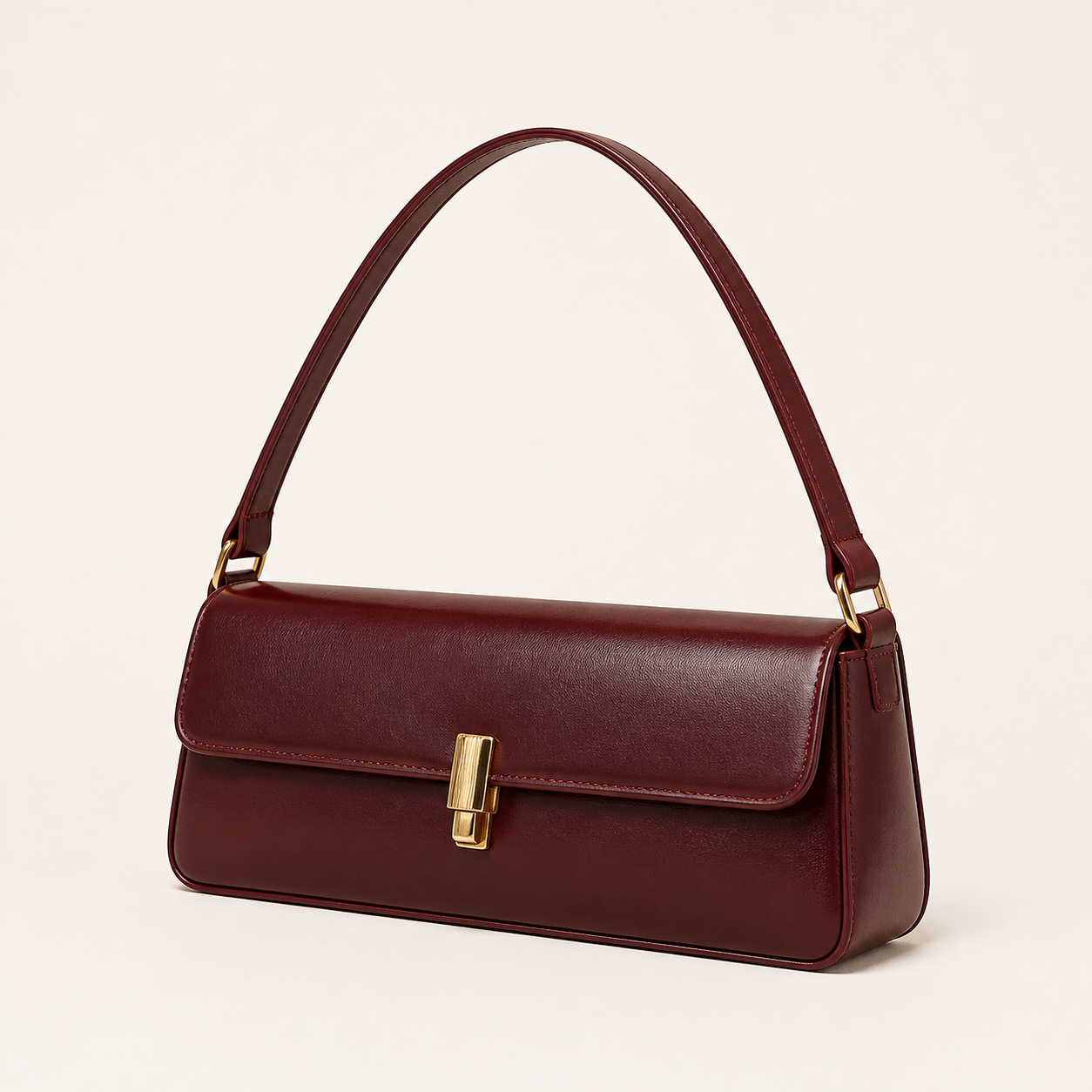 Sac east-west cuir bordeaux oxblood