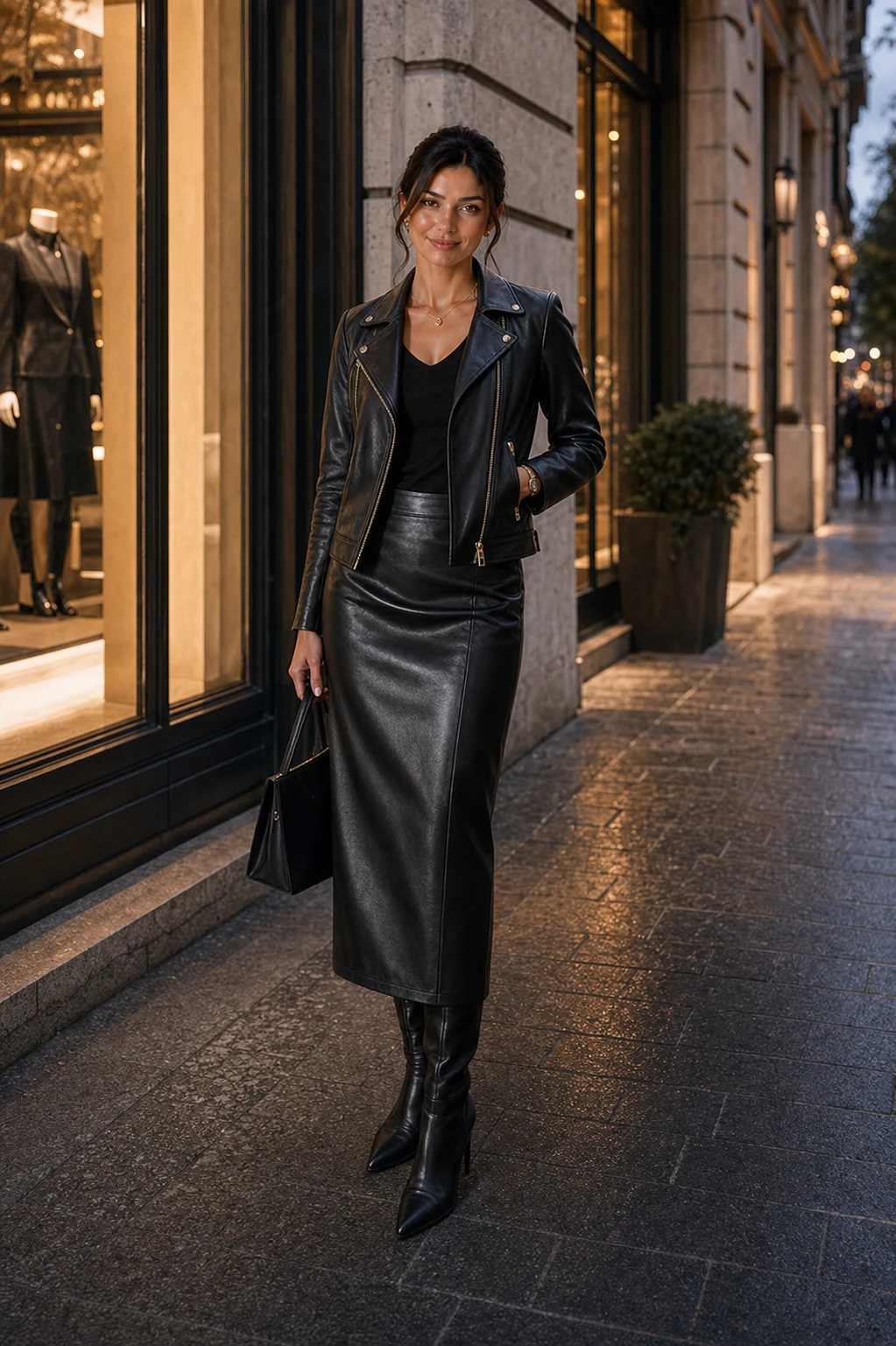 Jupe en cuir chic : comment la porter sans faire trop sexy - jupe cuir chic, jupe cuir bureau, jupe cuir sans trop sexy
